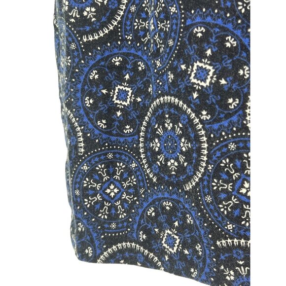 NWT Free People Black & Blue Paisley Print Crochet Lace Beaded Scoop Neck Dress - Picture 5 of 14